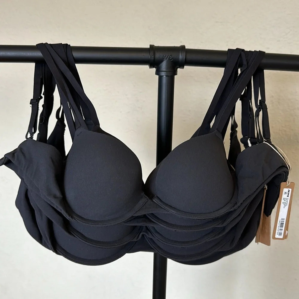 NWT SKIMS Fits‎ Everybody Demi Push-Up T-Shirt Bra BR-UWR- 2295 ONYX 32A - Picture 10 of 10